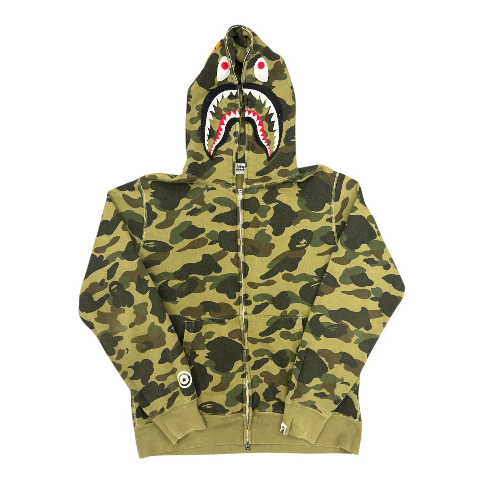 Bape Camo Shark Hoodie (Green) - Preowned