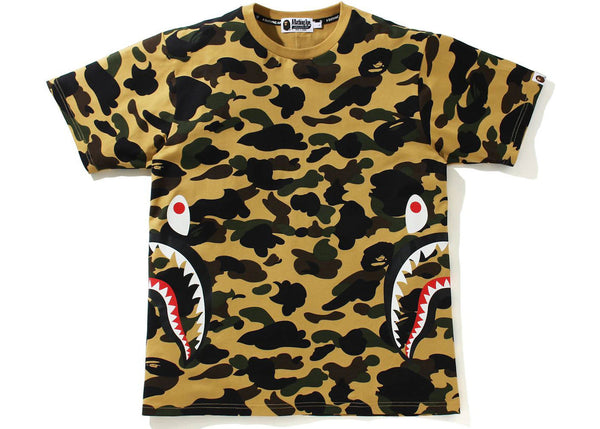 BAPE 1st Camo Side Shark Tee Yellow - Preowned