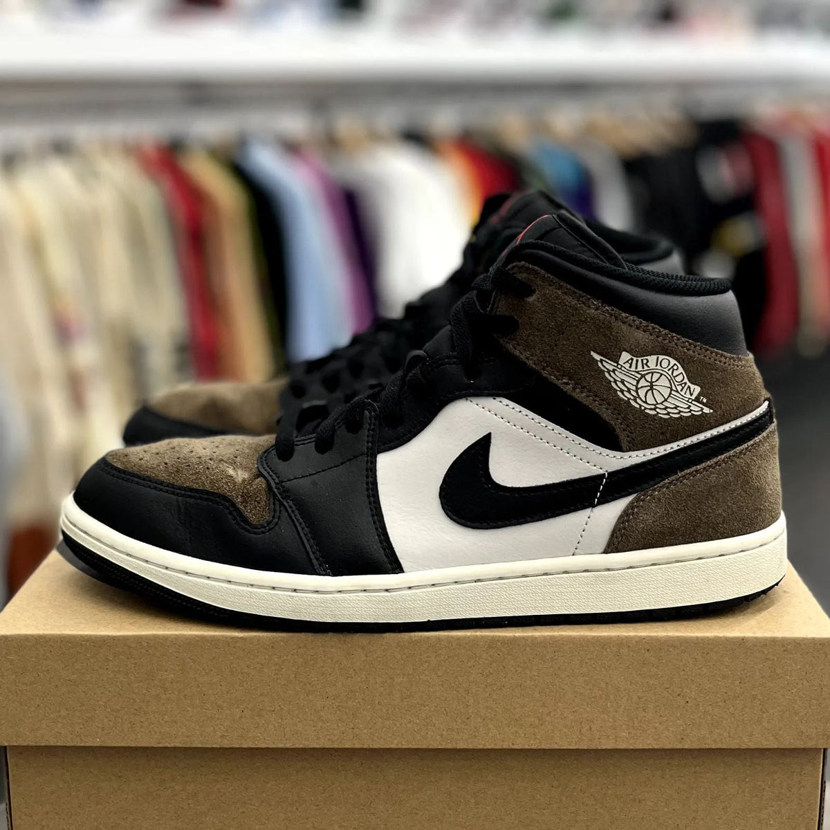 Jordan 1 Mid Black Phantom Palamino - Preowned