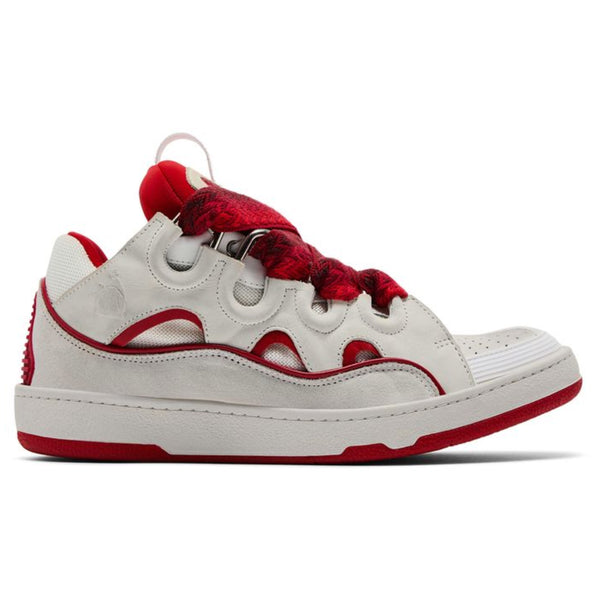 Lanvin Curb Sneakers White Red - Preowned
