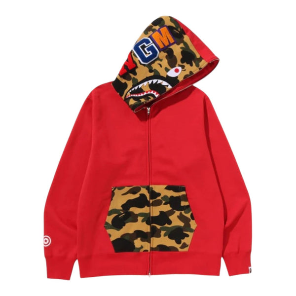 Bape Shark Full Zip Up Hoodie (Red)