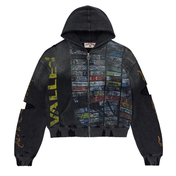 Vale Forever Glitch Zip Up Hoodie (Black)