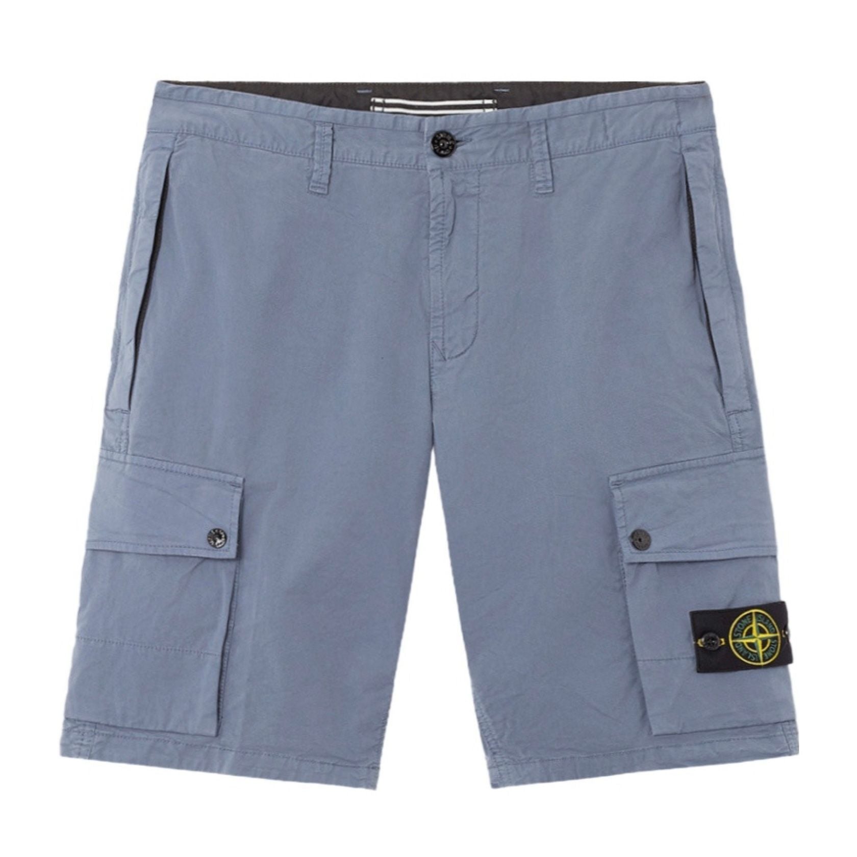 Stone Island Logo Patch Cargo Shorts (Avio Blue)