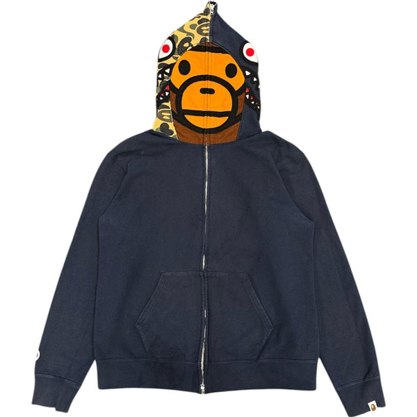 Bape Milo Shark Full Zip Hoodie (Navy) - Preowned