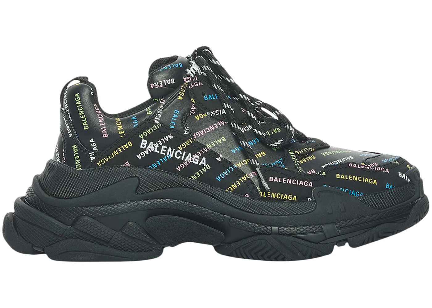 Balenciaga Triple S AllOver Logo Black Multicolor