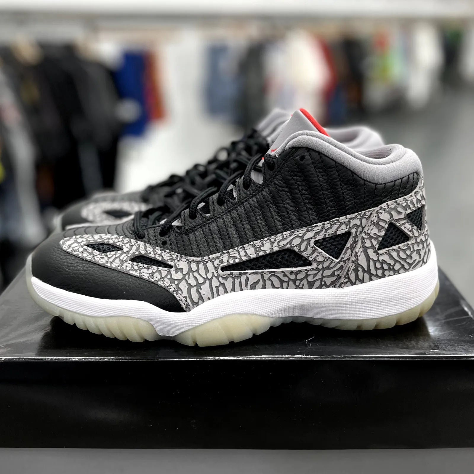 Jordan 11 Retro Low IE Black Cement - Preowned