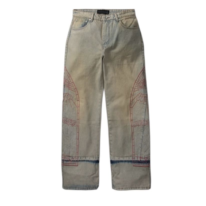 Who Decides War Extended Hem Embroidered Denim