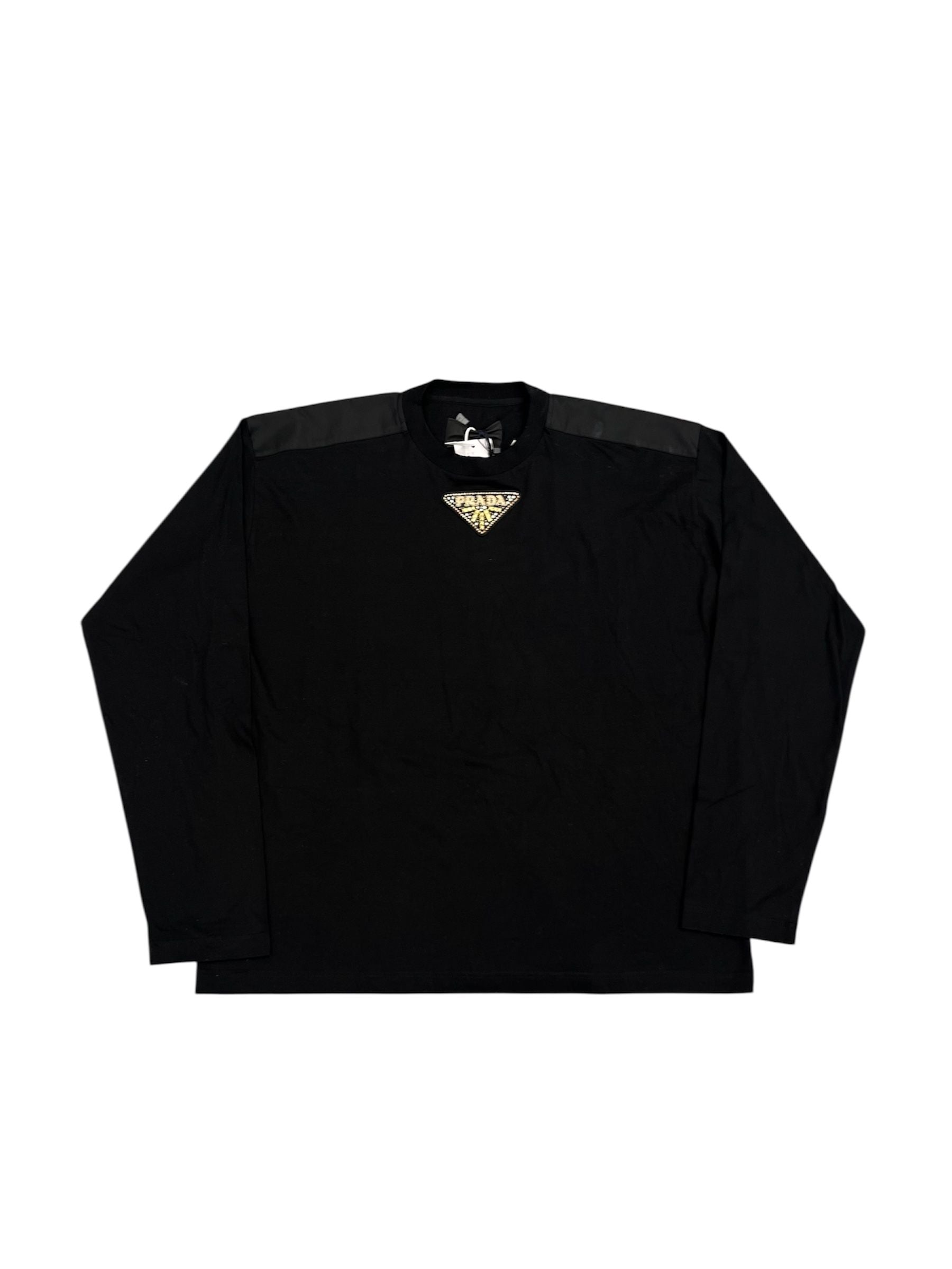 Prada Hearts Horseshoe Logo L/S Tee (Black)
