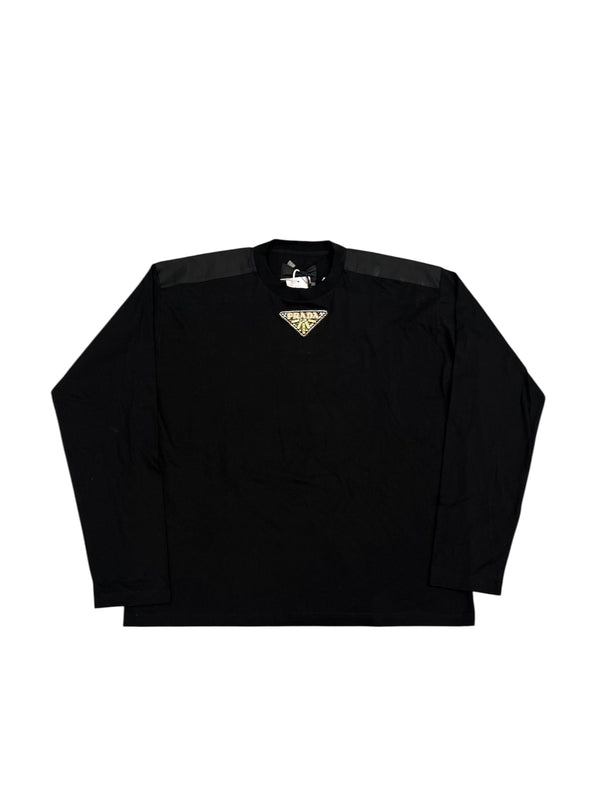 Prada Hearts Horseshoe Logo L/S Tee (Black)