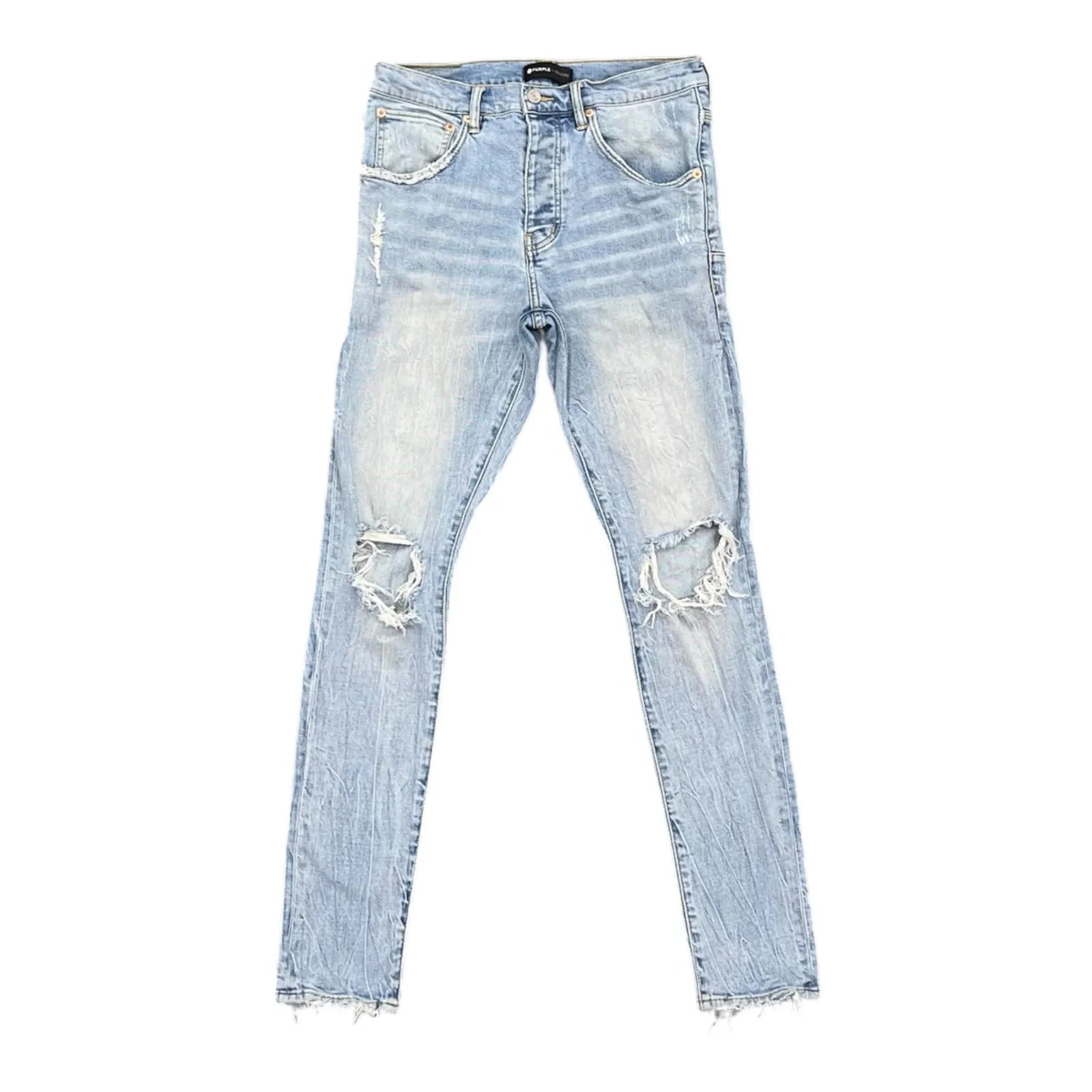 Purple Brand P.002 Knee Blowout Jean (Light Indigo) - Preowned