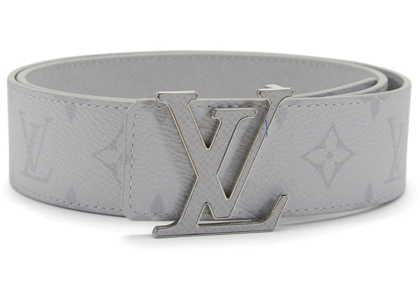 Louis Vuitton LV Initiales Reversible Belt Monogram Eclipse Taiga 40MM White - Preowned