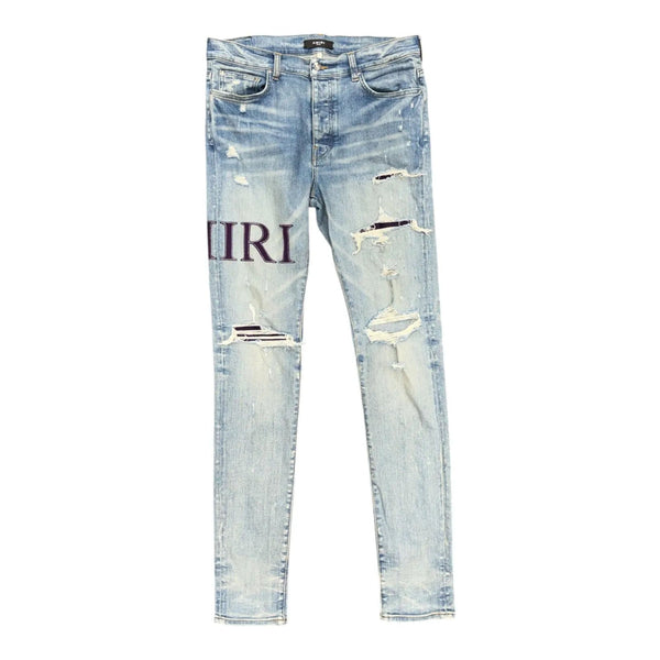 AMIRI Serif Purple Logo Jean Clay Indigo - Preowned