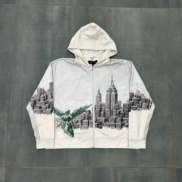 Who Decides War Angel Over City Zip Up - Preowned
