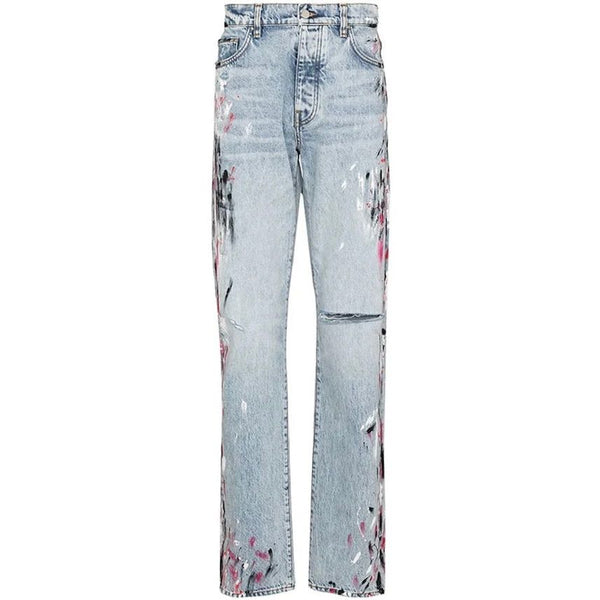 AMIRI Paint Splatter Straight Leg Jeans Blue/Multi