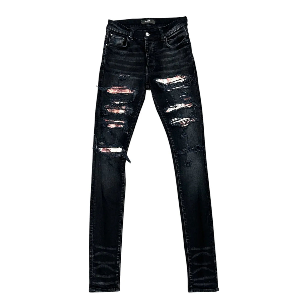 Amiri Tie Dye Bandana Thrasher Jeans (Aged Black) - Preowned