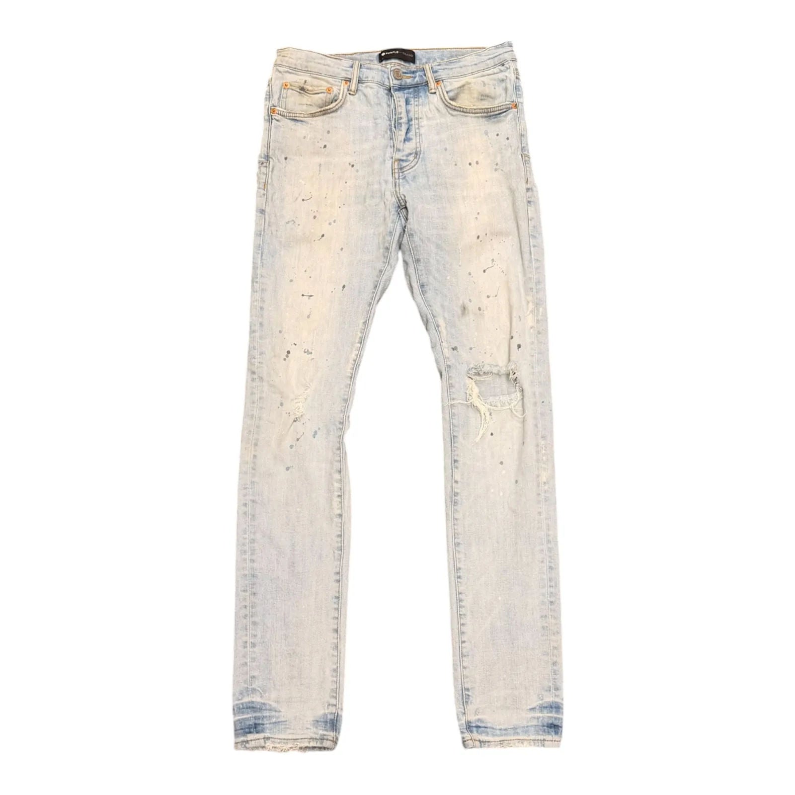 Purple Brand Vintage Paint Splattered Stacked Jean (Indigo) - Preowned
