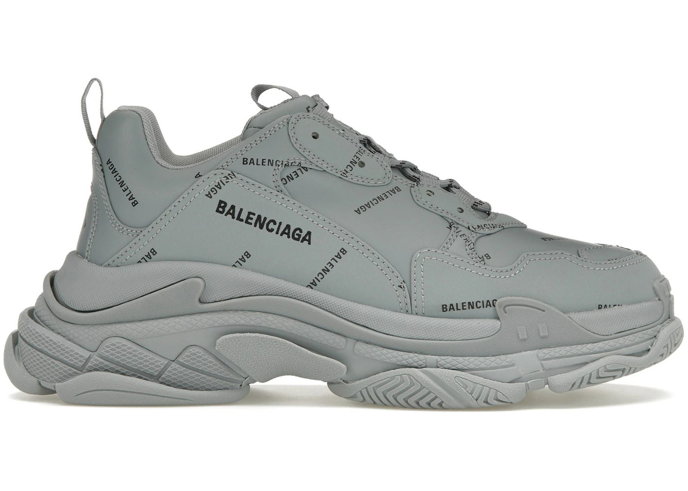 Balenciaga Triple S AllOver Logo Grey Black