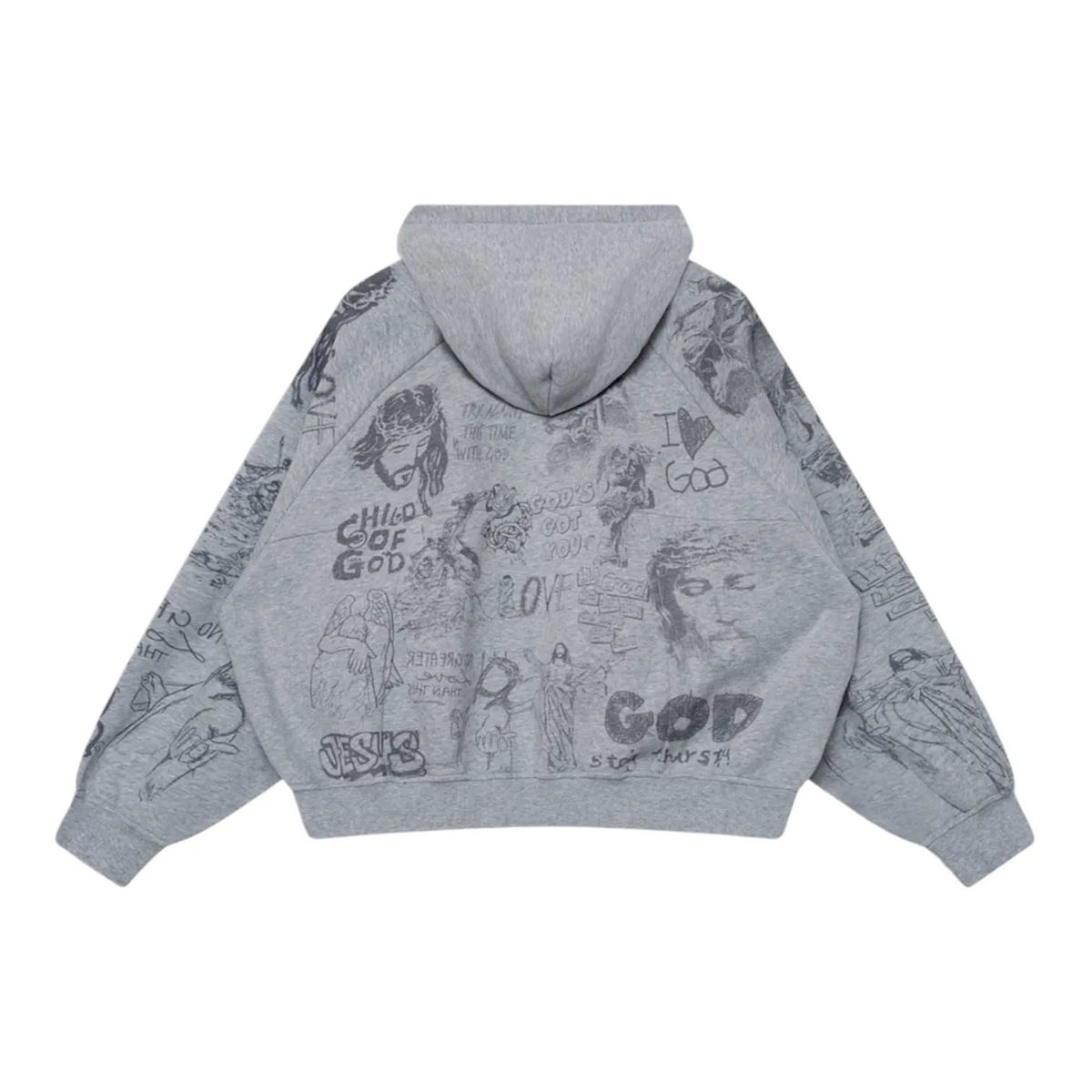 We Are Righteous Stencil Zip Up Hoodie (Grey)