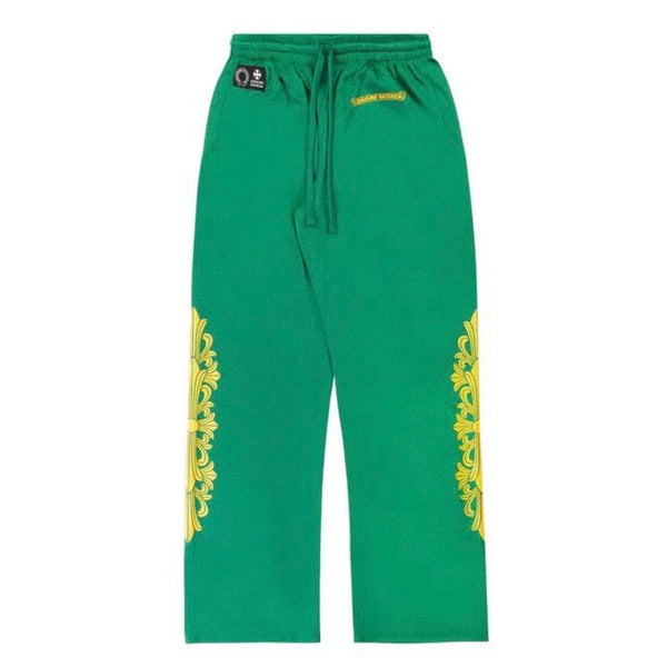 Chrome Hearts Floral Mesh Jersey Pants (Green/Gold) - Preowned