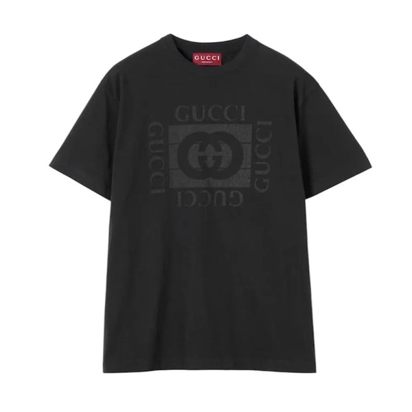 Gucci Cotton Jersey Gucci Logo Tee (Black)