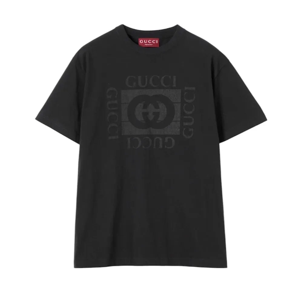 Gucci Cotton Jersey Gucci Logo Tee (Black)