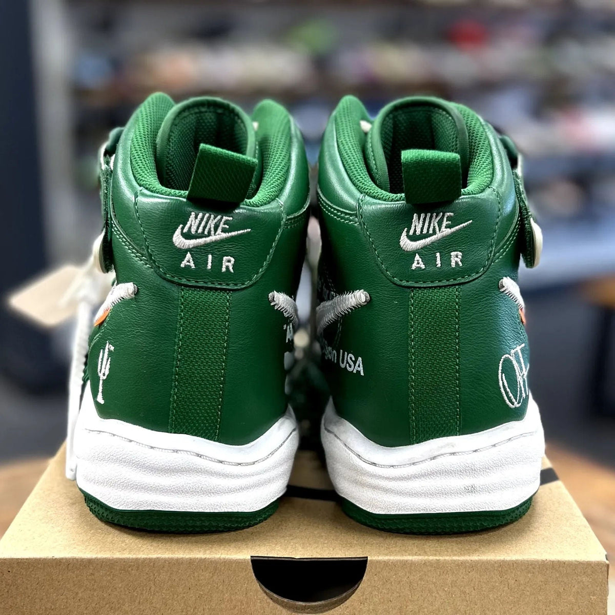 Nike Air Force 1 Mid Off-White Pine Green - Preowned