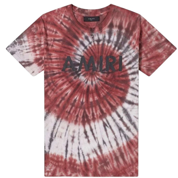 Amiri Burgundy Tie-Dye Logo Tee - Preowned