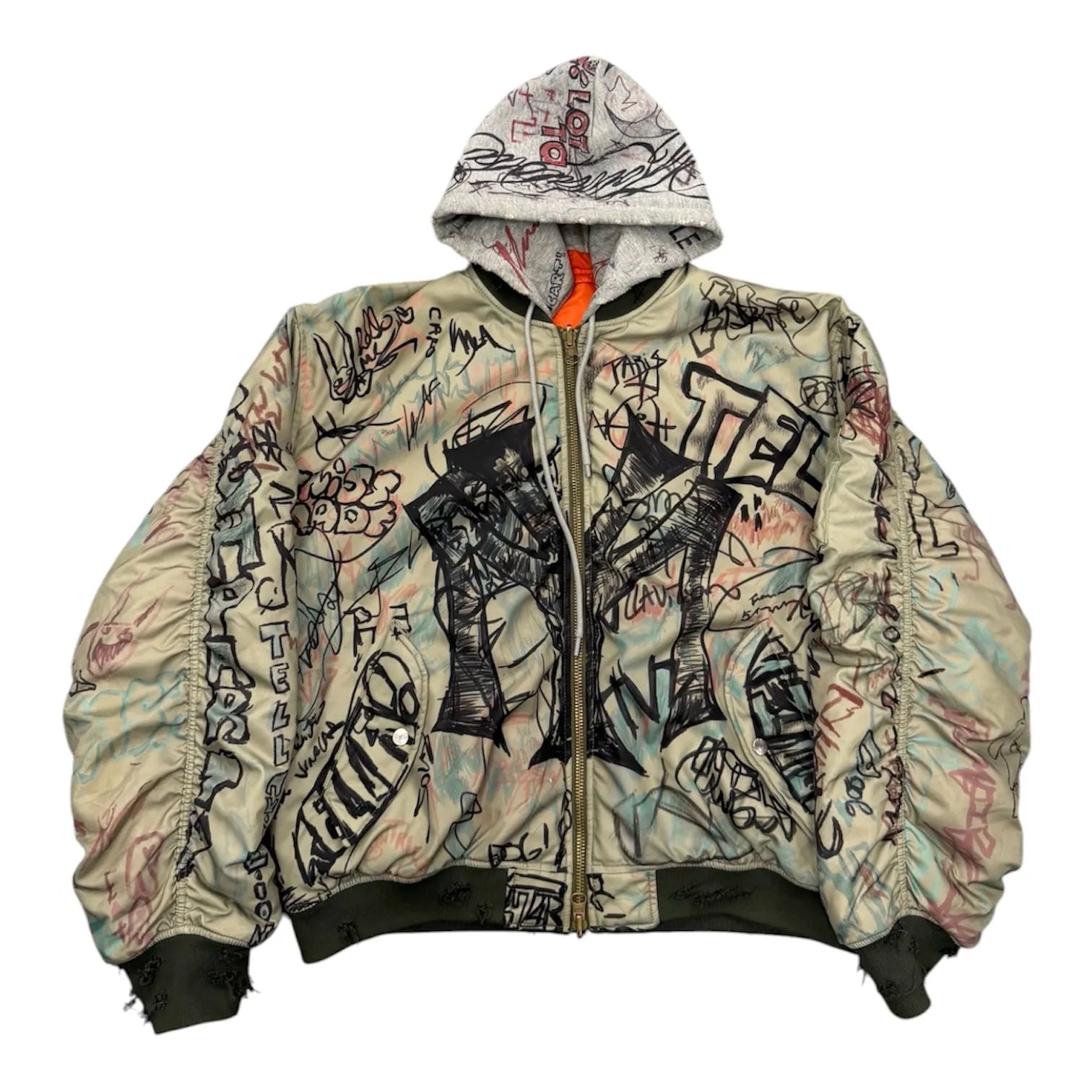 Mowalola NYC Graffiti Bomber (Green) - Preowned