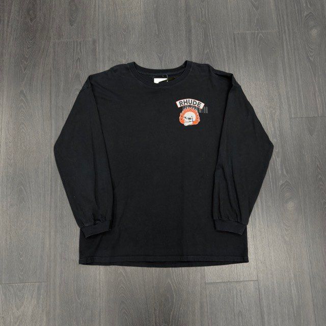 Rhude 92 Rally Long-Sleeve Tee (Vintage Black) - Preowned