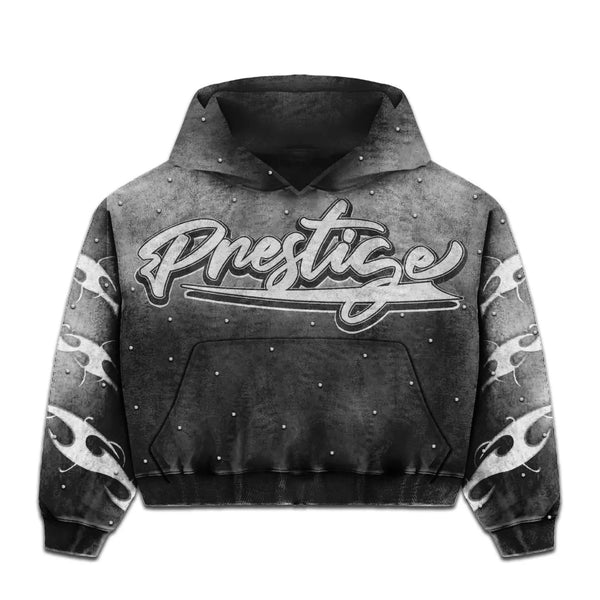 Prestige Flames Hoodie (Washed Black) - Preowned
