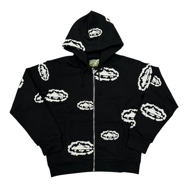 Corteiz x Denim Tears Cotton Wreath Zip Up (Black)