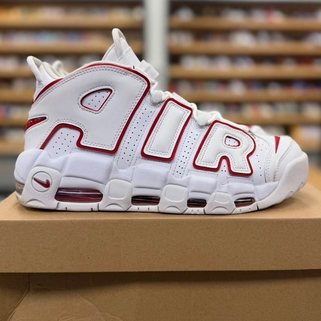 Nike Air More Uptempo White Varsity Red Outline - Preowned