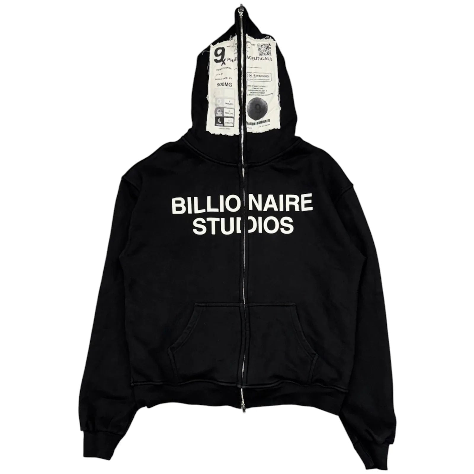 Billionaire Studios Pharmaceuticals Full Zip Hoodie (Black) - Preowned