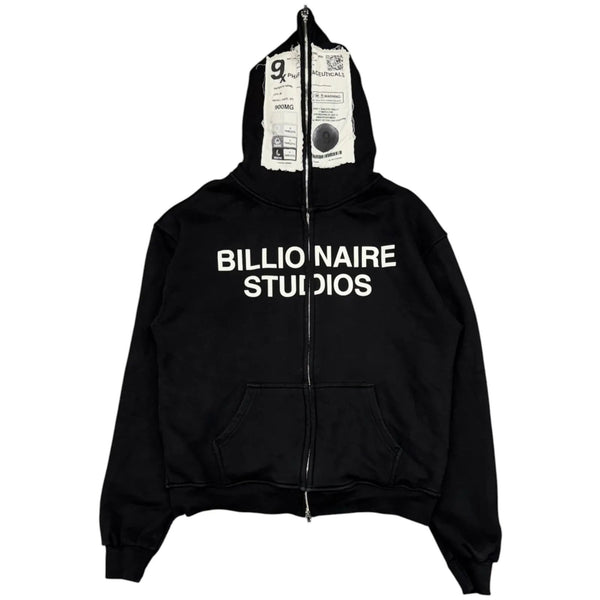 Billionaire Studios Pharmaceuticals Full Zip Hoodie (Black) - Preowned