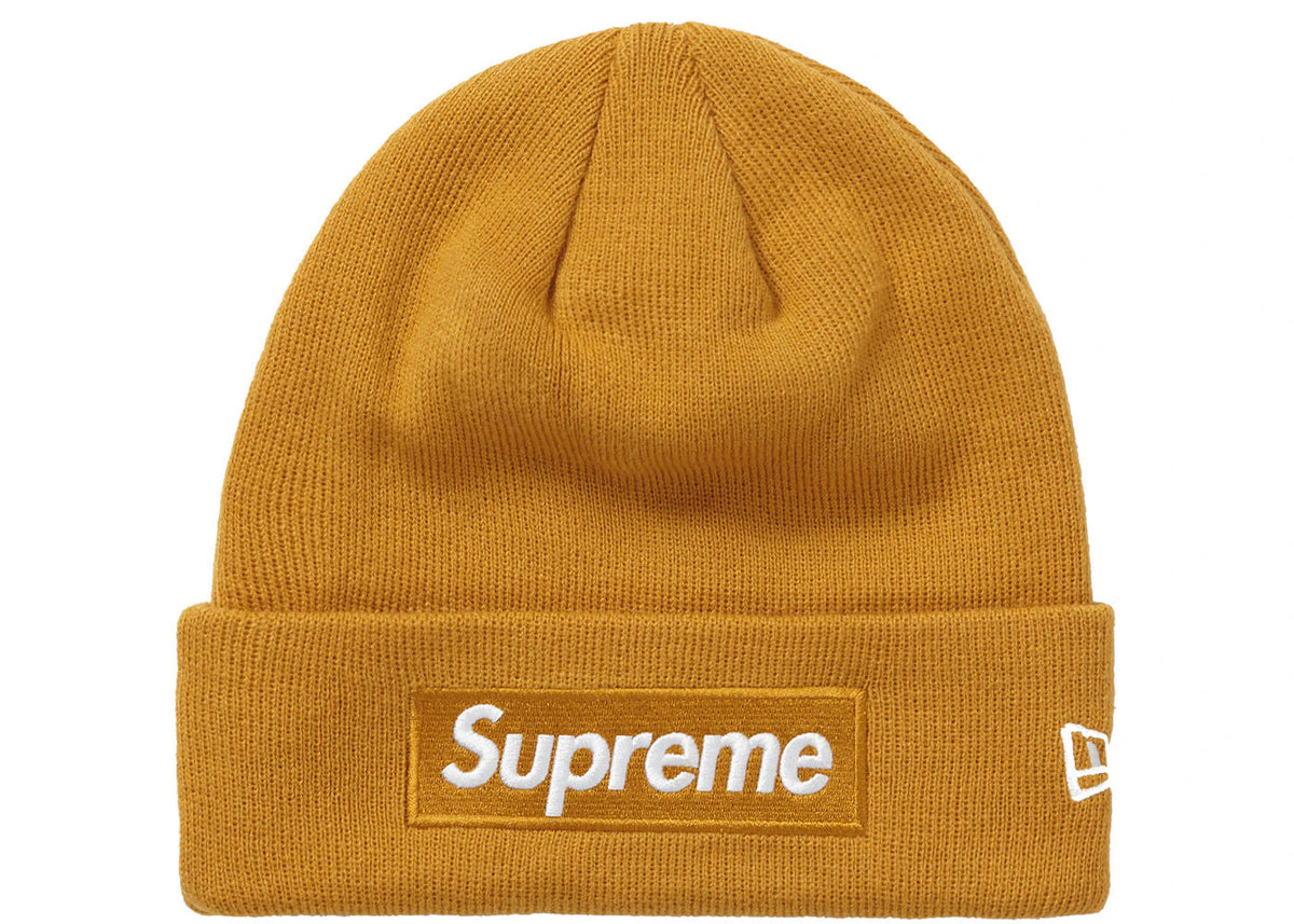 Supreme New Era Box Logo Beanie (FW21) Light Mustard - Preowned