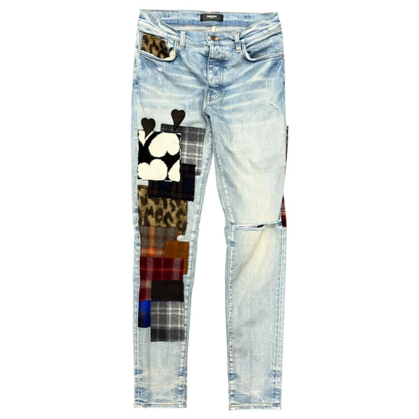 Amiri Art Patch Jeans 'Clay/Indigo' - Preowned