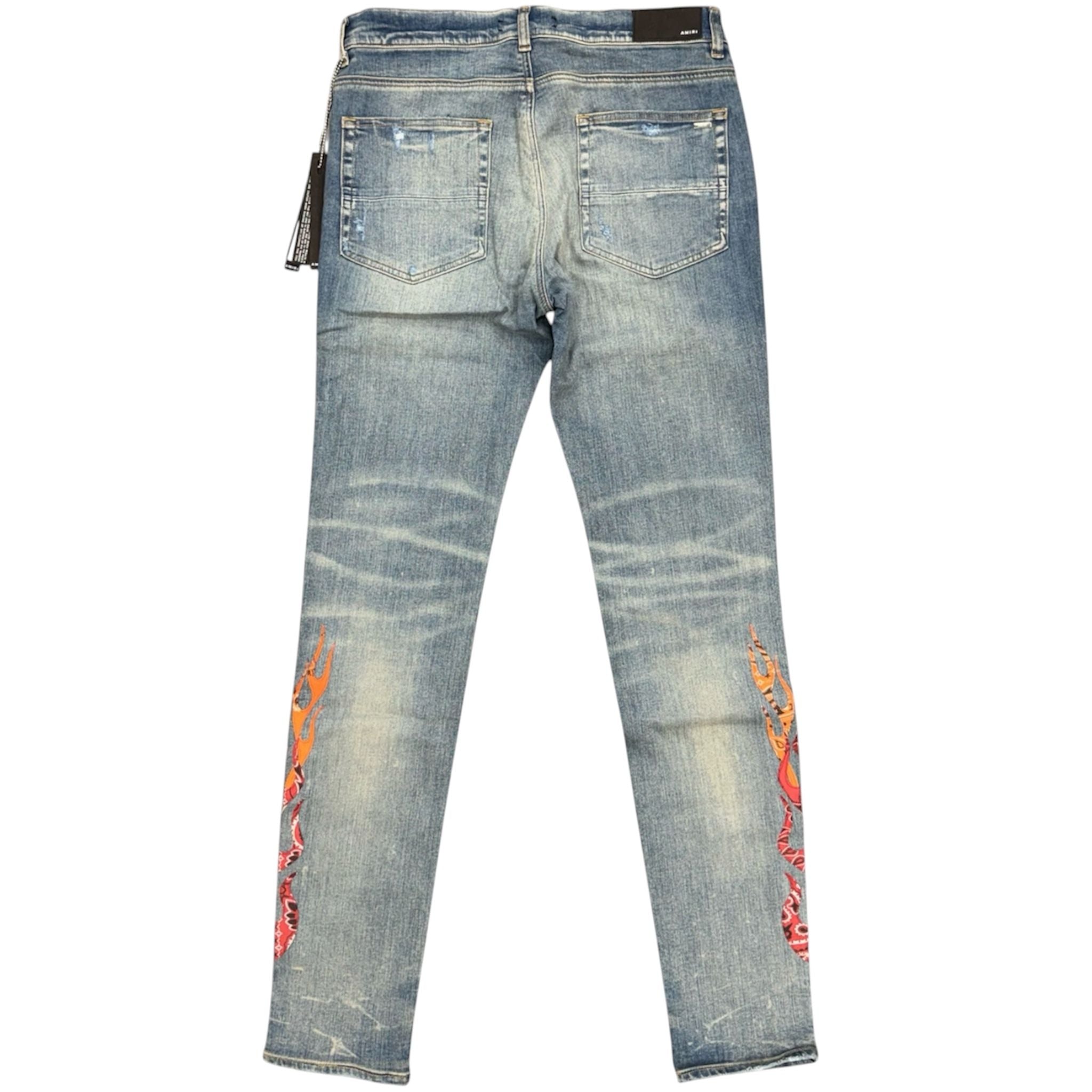 Amiri Orange Bandana Flame Jean (Clay Indigo)