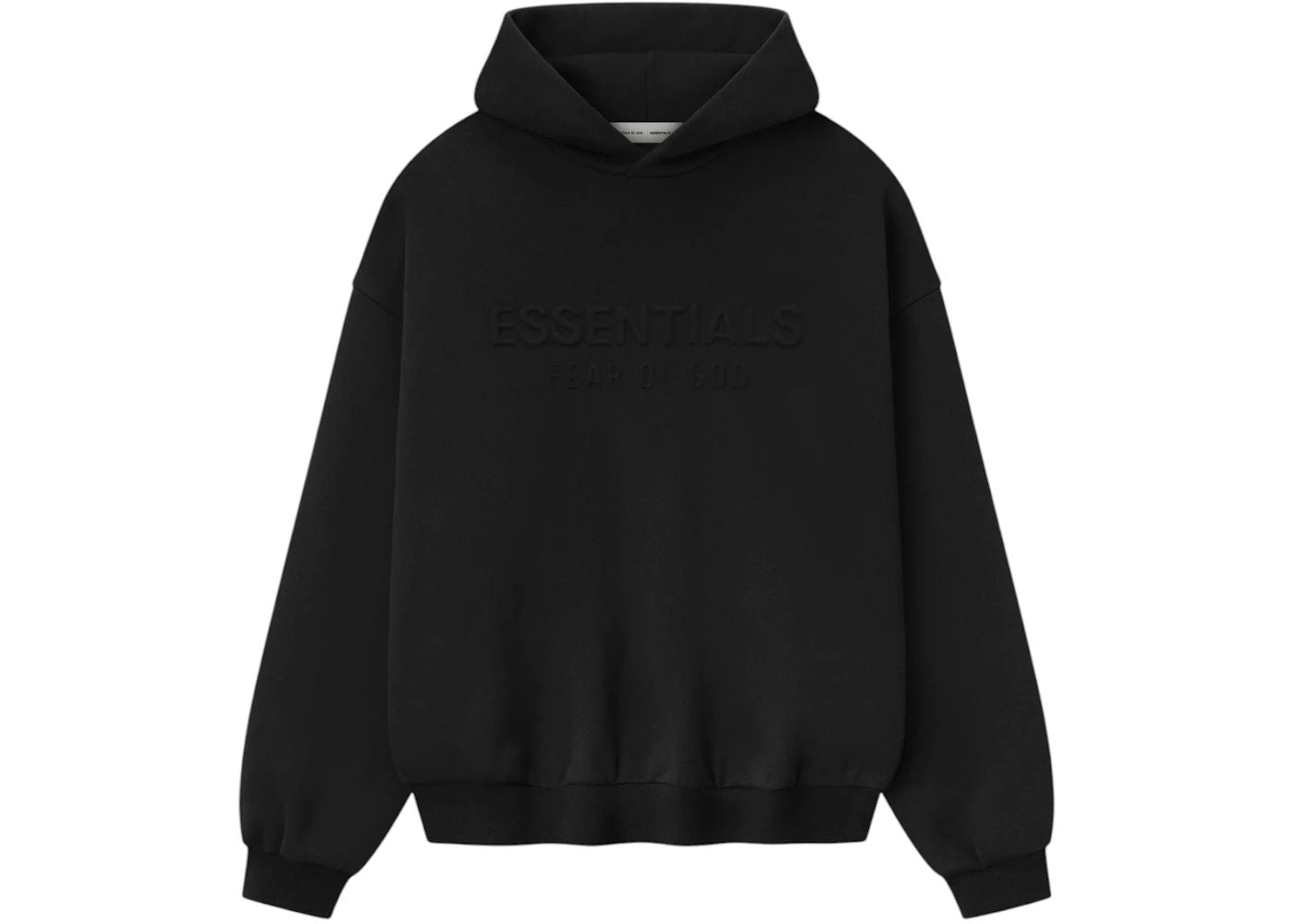 Fear of God Essentials Embossed Classic Fleece Hoodie Vintage Black - Preowned