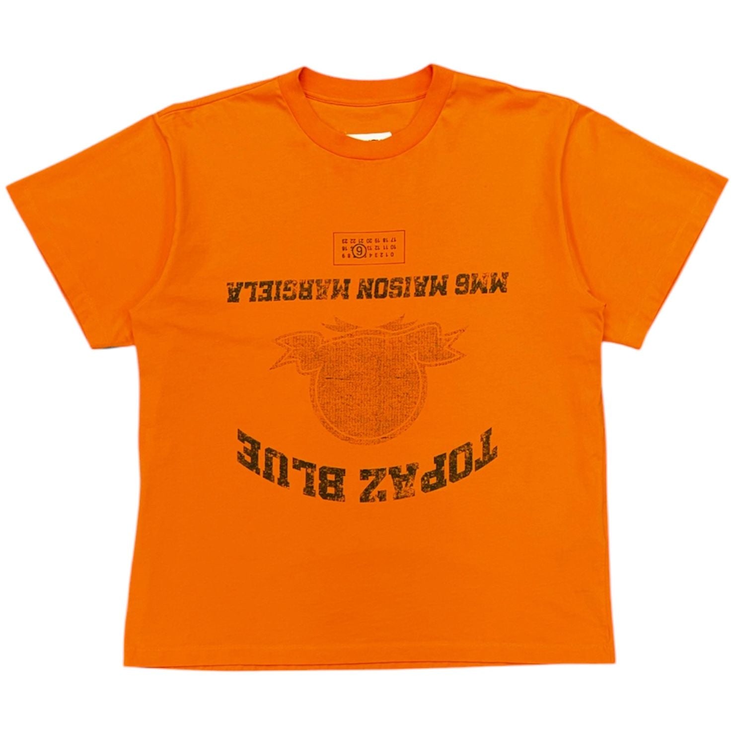 Maison Margiela MM6 Topaz Blue Tee (Orange) - Preowned