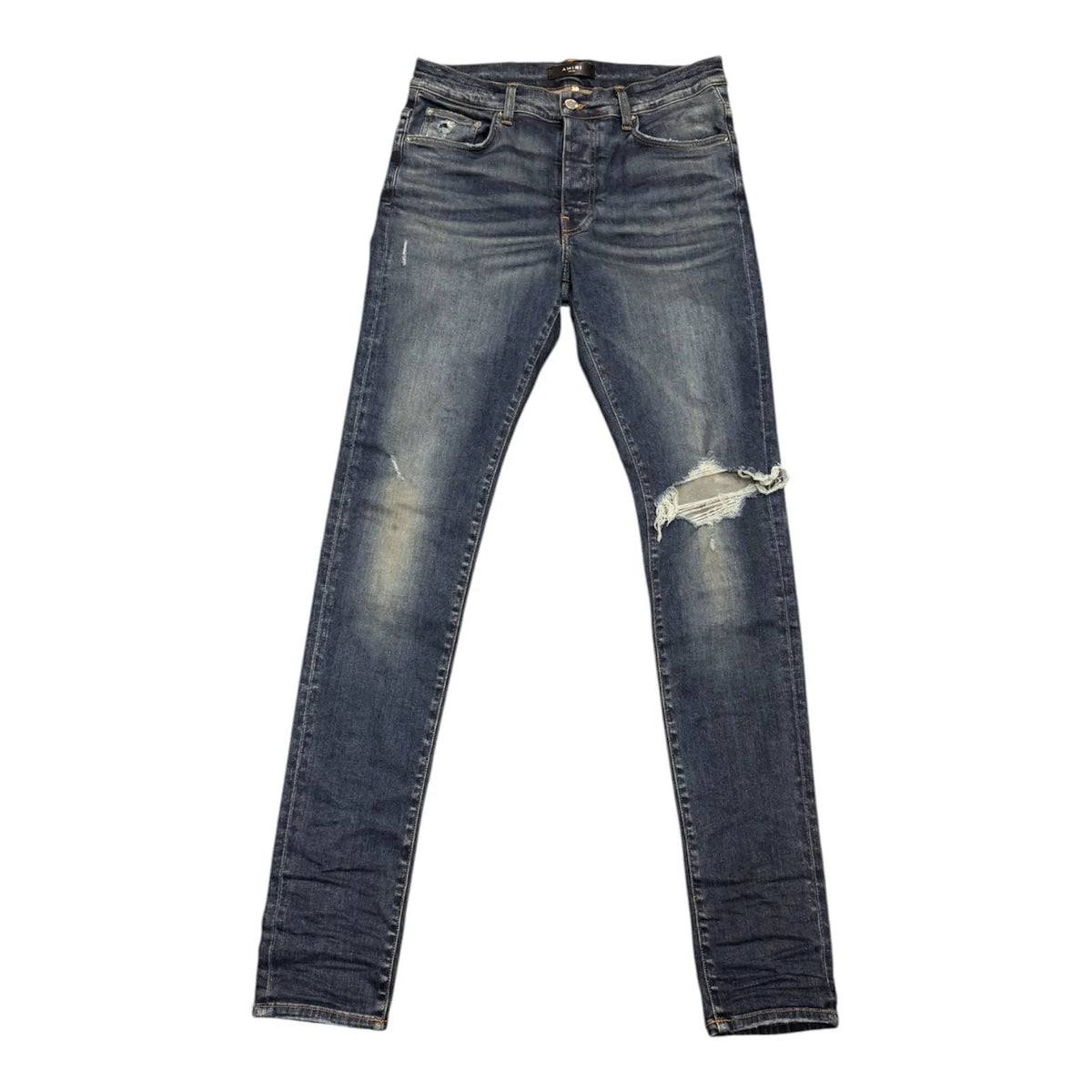 Amiri Distressed Knee Jeans Slim (Blue) - Preowned