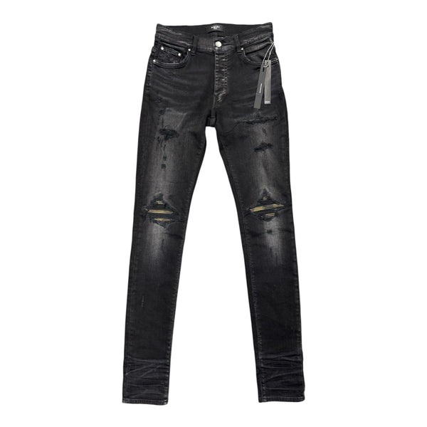 AMIRI Leather Camo MX1 Jeans Aged Black - Preowned