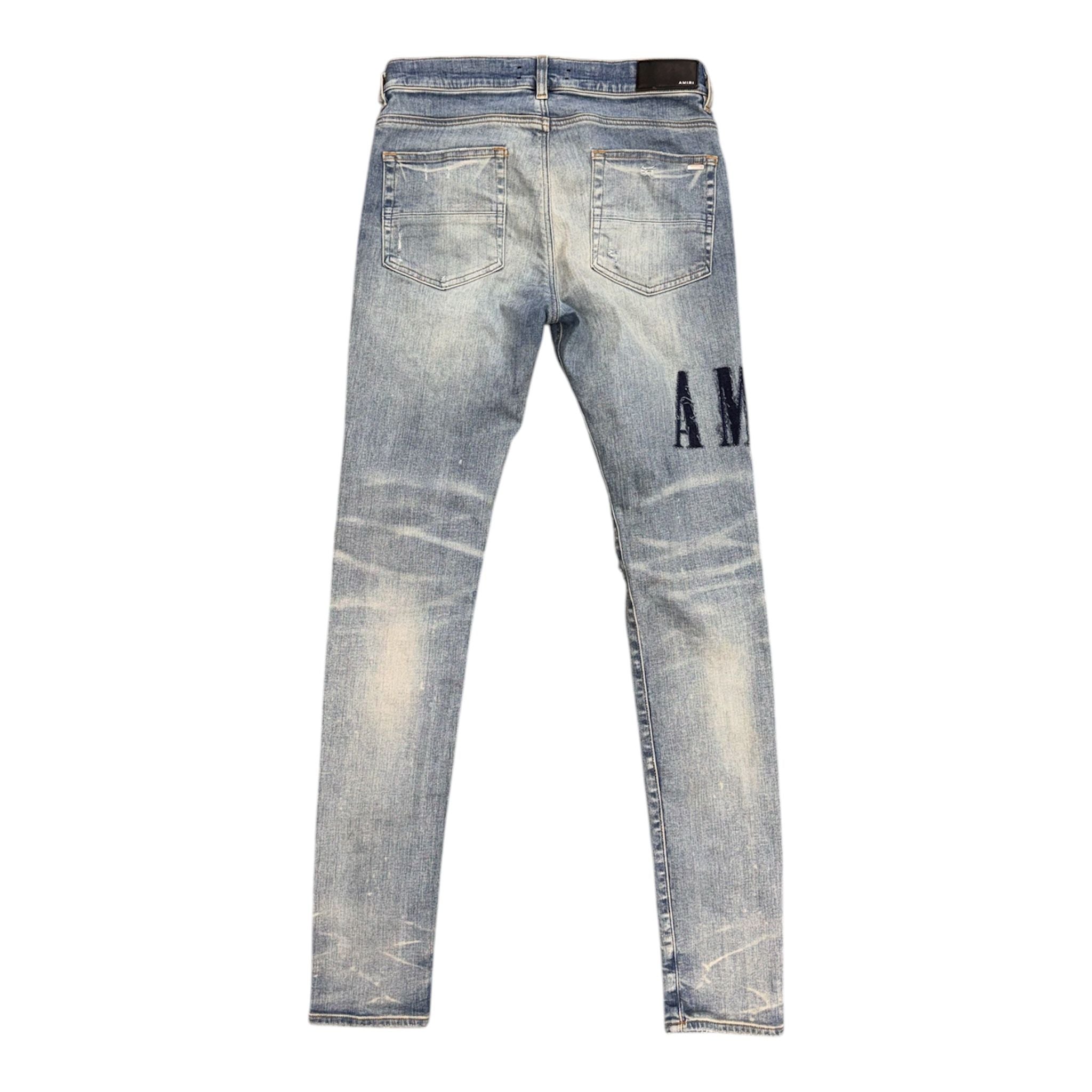 Amiri Denim Appliqué Logo Denim (Clay Indigo) - Preowned