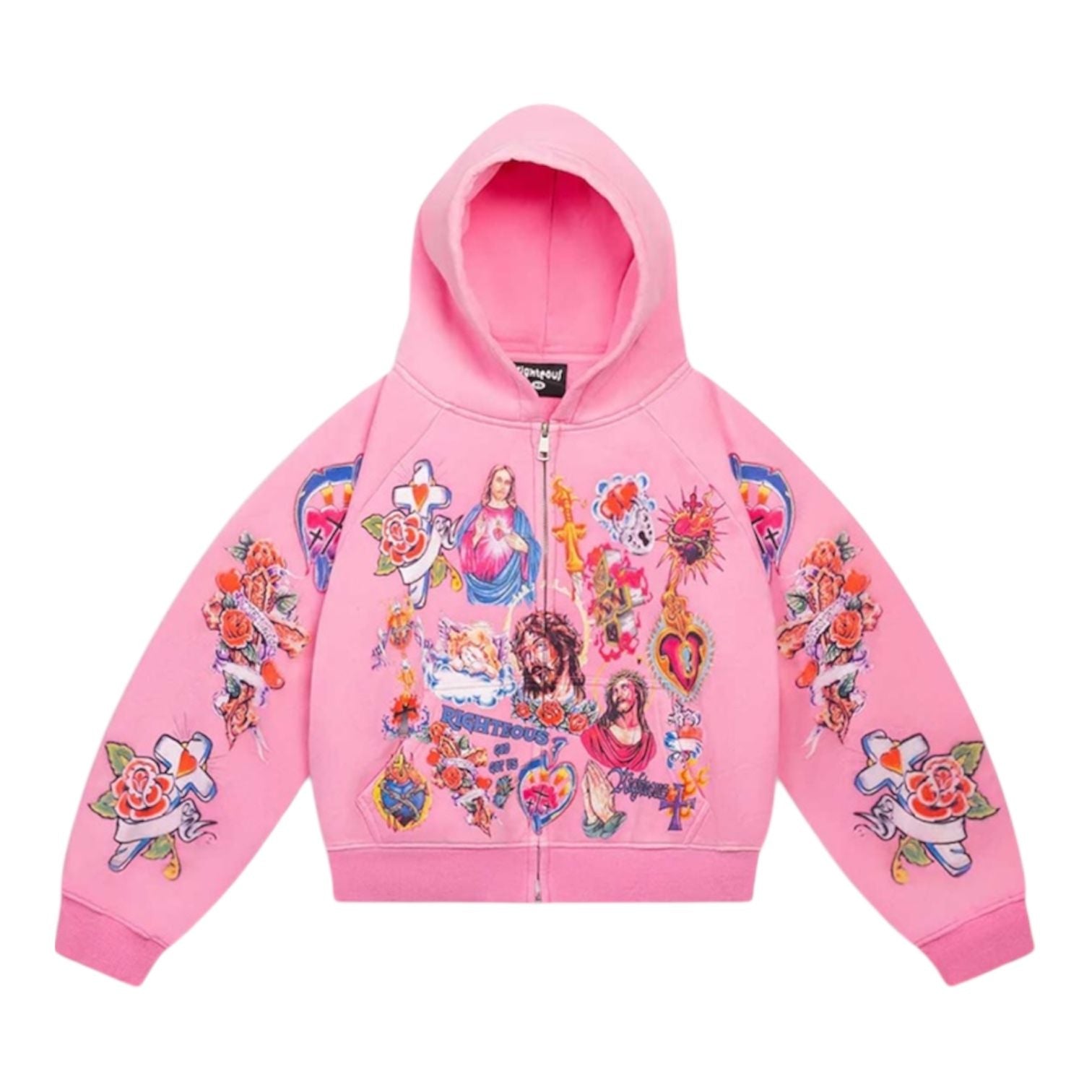 We Are Righteous Risen King Zip Up Hoodie (Pink)