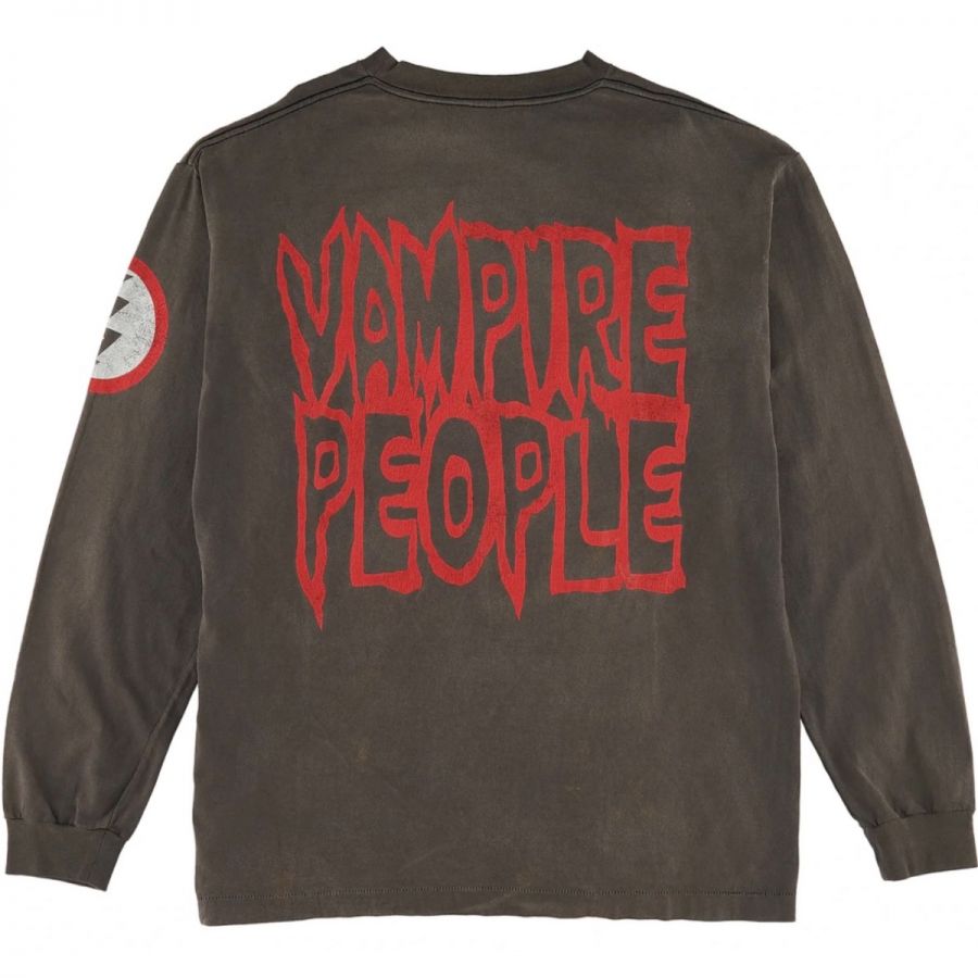 Saint Michael Vampire People Long-Sleeve Tee (Washed Black)