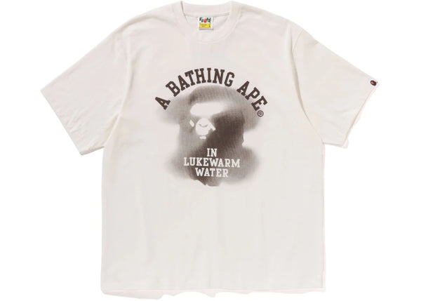 BAPE Water Print College Logo Relaxed Fit Tee White/Ivory - Preowned