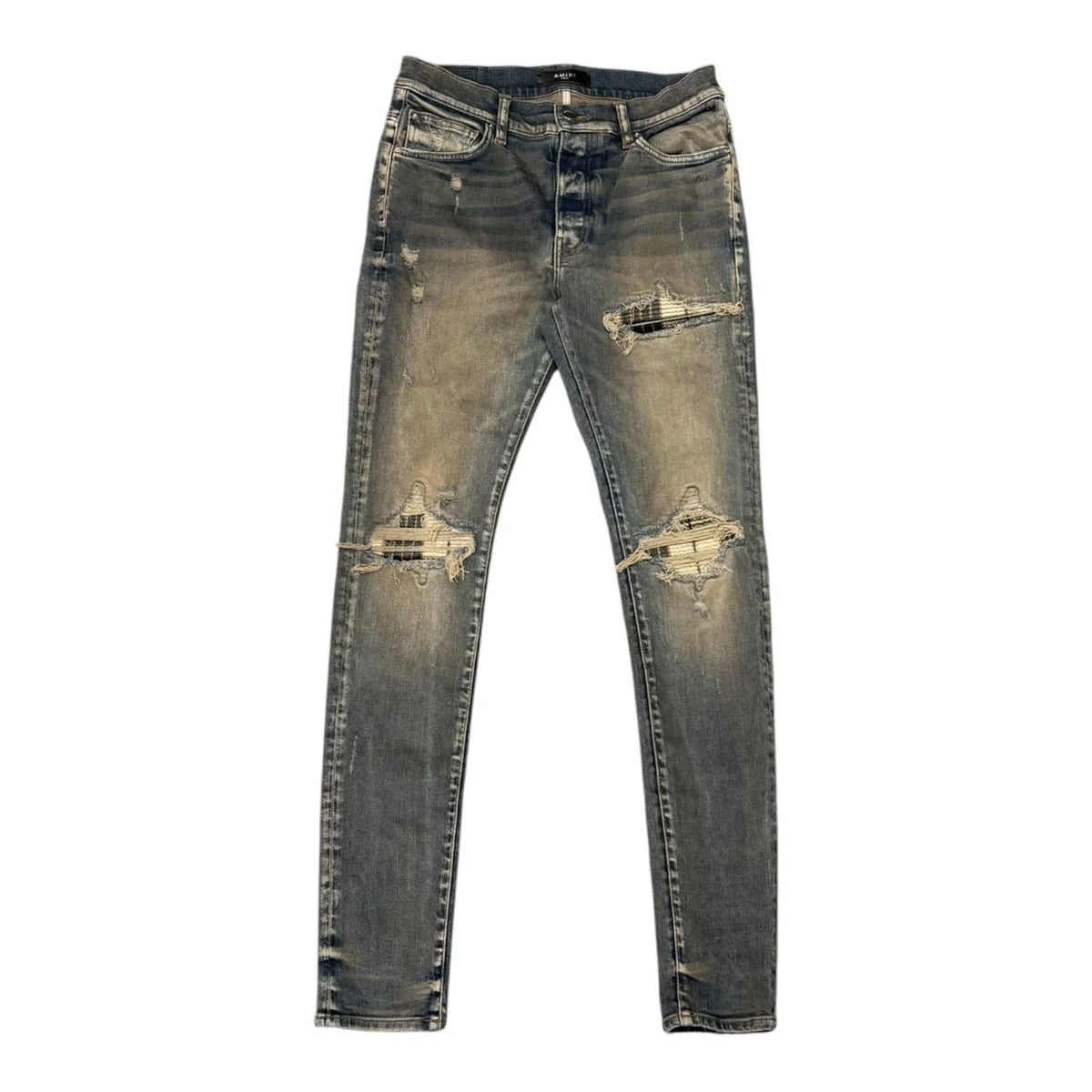 Amiri MX1 Plaid Patch Jean (Clay) - Preowned