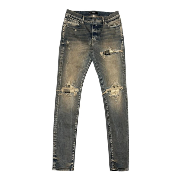 Amiri MX1 Plaid Patch Jean (Clay) - Preowned