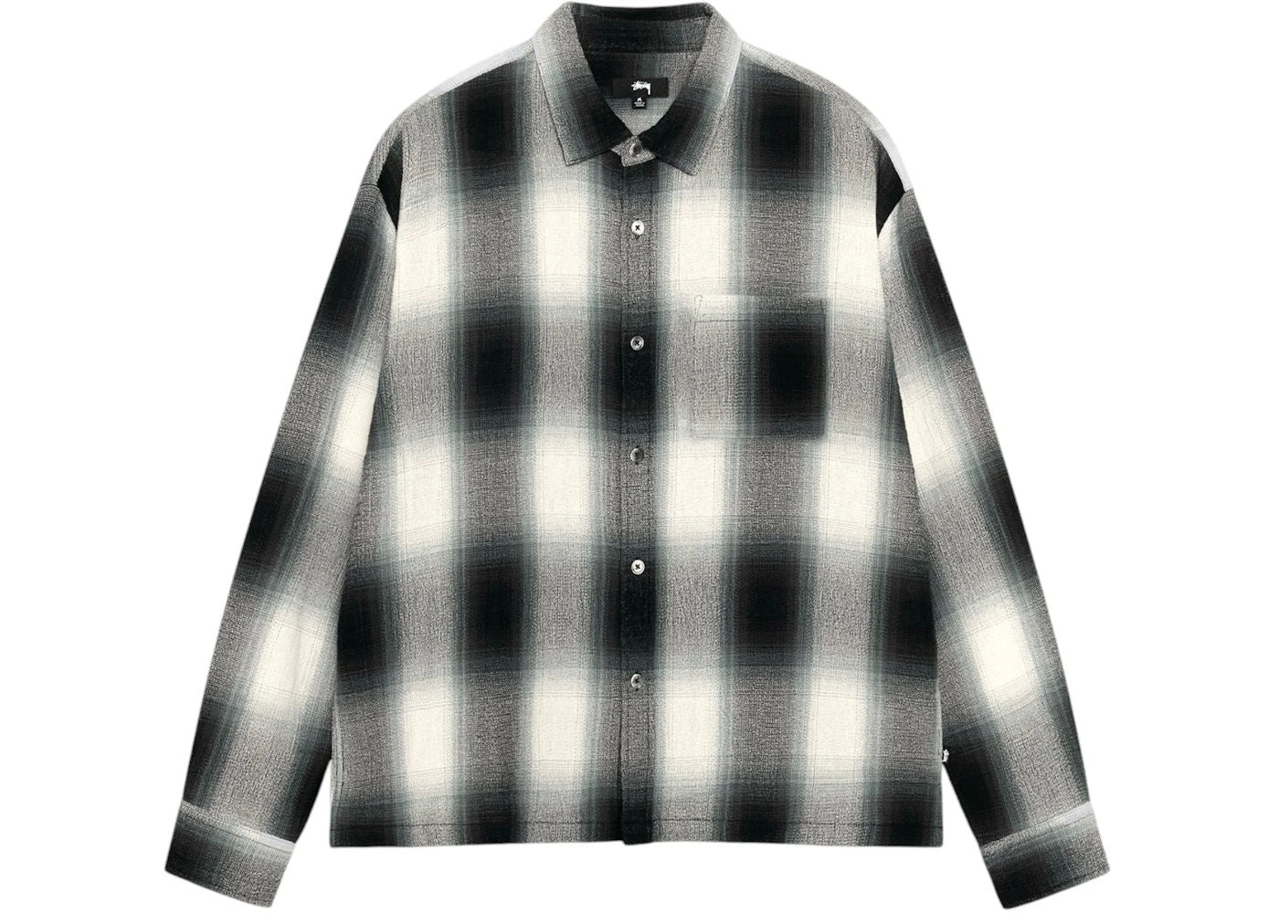 Stussy Loose Weave Plaid Shirt Grey