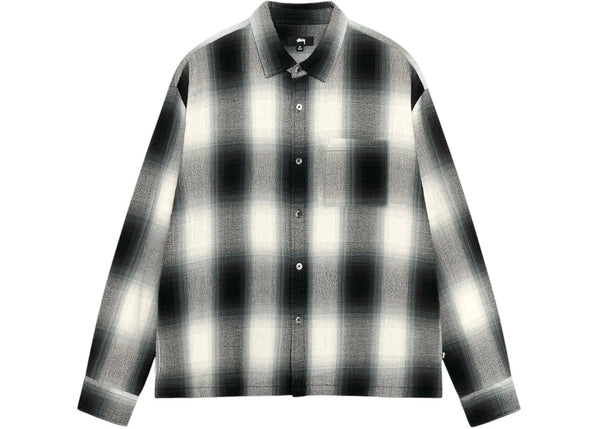 Stussy Loose Weave Plaid Shirt Grey