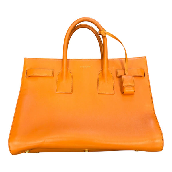 Saint Laurent Sac de Jour Handbag (Orange) - Preowned